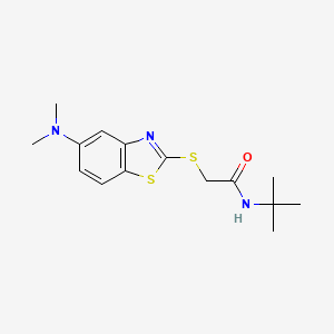 molecular formula C15H21N3OS2 B3496250 N-tert-butyl-2-[[5-(dimethylamino)-1,3-benzothiazol-2-yl]sulfanyl]acetamide 