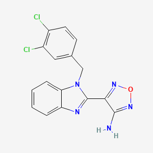 molecular formula C16H11Cl2N5O B3496293 4-[1-(3,4-DICHLOROBENZYL)-1H-1,3-BENZIMIDAZOL-2-YL]-1,2,5-OXADIAZOL-3-AMINE 