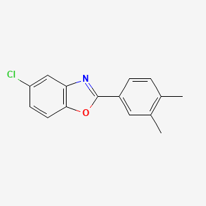 molecular formula C15H12ClNO B3496319 5-chloro-2-(3,4-dimethylphenyl)-1,3-benzoxazole 