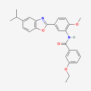 3-ethoxy-N-{2-methoxy-5-[5-(propan-2-yl)-1,3-benzoxazol-2-yl]phenyl}benzamide