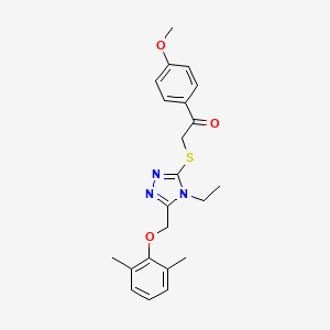 2-({5-[(2,6-dimethylphenoxy)methyl]-4-ethyl-4H-1,2,4-triazol-3-yl}thio)-1-(4-methoxyphenyl)ethanone