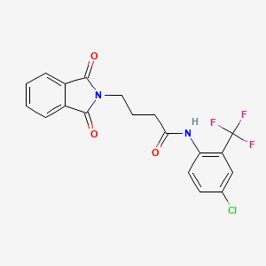 molecular formula C19H14ClF3N2O3 B3496341 N-[4-chloro-2-(trifluoromethyl)phenyl]-4-(1,3-dioxoisoindol-2-yl)butanamide 