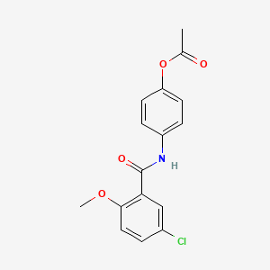 molecular formula C16H14ClNO4 B3496349 4-[(5-chloro-2-methoxybenzoyl)amino]phenyl acetate 