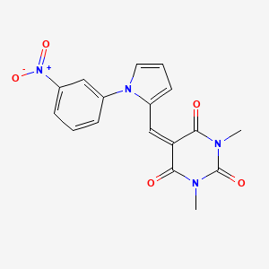 molecular formula C17H14N4O5 B3496379 1,3-dimethyl-5-{[1-(3-nitrophenyl)-1H-pyrrol-2-yl]methylene}-2,4,6(1H,3H,5H)-pyrimidinetrione 