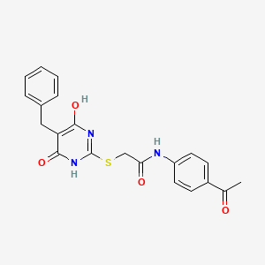 N-(4-acetylphenyl)-2-[(5-benzyl-4-hydroxy-6-oxo-1,6-dihydro-2-pyrimidinyl)thio]acetamide