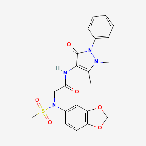 N~2~-1,3-benzodioxol-5-yl-N~1~-(1,5-dimethyl-3-oxo-2-phenyl-2,3-dihydro-1H-pyrazol-4-yl)-N~2~-(methylsulfonyl)glycinamide