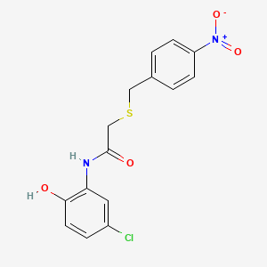 molecular formula C15H13ClN2O4S B3496397 N-(5-chloro-2-hydroxyphenyl)-2-[(4-nitrobenzyl)thio]acetamide 