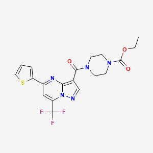 ethyl 4-{[5-(2-thienyl)-7-(trifluoromethyl)pyrazolo[1,5-a]pyrimidin-3-yl]carbonyl}-1-piperazinecarboxylate