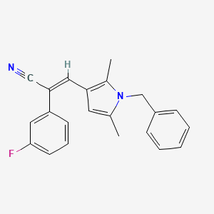 (2E)-3-(1-benzyl-2,5-dimethyl-1H-pyrrol-3-yl)-2-(3-fluorophenyl)prop-2-enenitrile