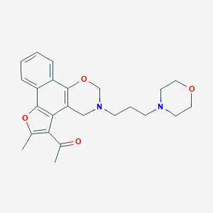 1-[4-methyl-9-(3-morpholin-4-ylpropyl)-3,11-dioxa-9-azatetracyclo[11.4.0.02,6.07,12]heptadeca-1(17),2(6),4,7(12),13,15-hexaen-5-yl]ethanone