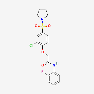 2-(2-chloro-4-pyrrolidin-1-ylsulfonylphenoxy)-N-(2-fluorophenyl)acetamide