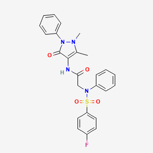 N~1~-(1,5-dimethyl-3-oxo-2-phenyl-2,3-dihydro-1H-pyrazol-4-yl)-N~2~-[(4-fluorophenyl)sulfonyl]-N~2~-phenylglycinamide