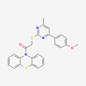 10-({[4-(4-methoxyphenyl)-6-methyl-2-pyrimidinyl]thio}acetyl)-10H-phenothiazine