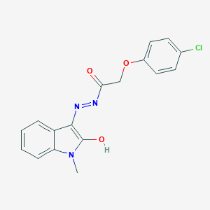 molecular formula C17H14ClN3O3 B349652 2-(4-chlorophenoxy)-N'-(1-methyl-2-oxo-1,2-dihydro-3H-indol-3-ylidene)acetohydrazide 