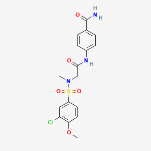 4-({N-[(3-chloro-4-methoxyphenyl)sulfonyl]-N-methylglycyl}amino)benzamide