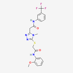 molecular formula C21H20F3N5O3S B3496632 2-[5-({2-[(2-methoxyphenyl)amino]-2-oxoethyl}thio)-4-methyl-4H-1,2,4-triazol-3-yl]-N-[3-(trifluoromethyl)phenyl]acetamide 