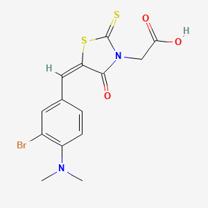 {5-[3-bromo-4-(dimethylamino)benzylidene]-4-oxo-2-thioxo-1,3-thiazolidin-3-yl}acetic acid