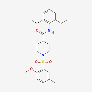 molecular formula C24H32N2O4S B3496665 N-(2,6-diethylphenyl)-1-[(2-methoxy-5-methylphenyl)sulfonyl]-4-piperidinecarboxamide 