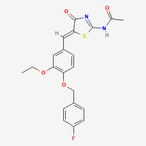 N-(5-{3-ethoxy-4-[(4-fluorobenzyl)oxy]benzylidene}-4-oxo-4,5-dihydro-1,3-thiazol-2-yl)acetamide