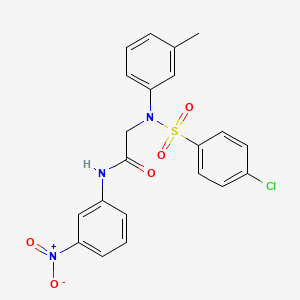 molecular formula C21H18ClN3O5S B3496712 N~2~-[(4-chlorophenyl)sulfonyl]-N~2~-(3-methylphenyl)-N~1~-(3-nitrophenyl)glycinamide 