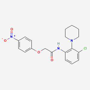 molecular formula C19H20ClN3O4 B3496742 N-[3-chloro-2-(1-piperidinyl)phenyl]-2-(4-nitrophenoxy)acetamide 