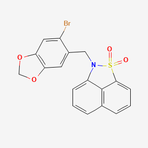 molecular formula C18H12BrNO4S B3496752 2-[(6-bromo-1,3-benzodioxol-5-yl)methyl]-2H-naphtho[1,8-cd]isothiazole 1,1-dioxide 