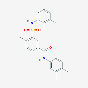 molecular formula C24H26N2O3S B3496754 N-(3,4-dimethylphenyl)-3-{[(2,3-dimethylphenyl)amino]sulfonyl}-4-methylbenzamide 