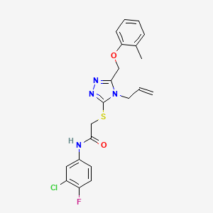 N-(3-chloro-4-fluorophenyl)-2-({5-[(2-methylphenoxy)methyl]-4-(prop-2-en-1-yl)-4H-1,2,4-triazol-3-yl}sulfanyl)acetamide