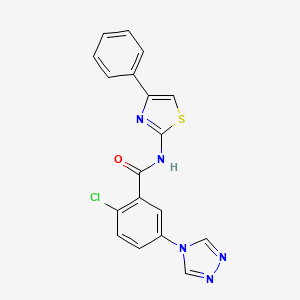 2-chloro-N-(4-phenyl-1,3-thiazol-2-yl)-5-(4H-1,2,4-triazol-4-yl)benzamide