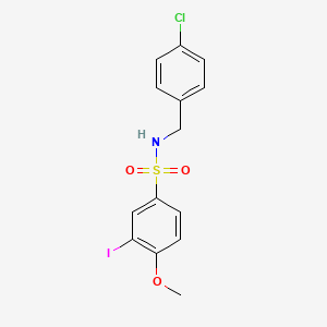 molecular formula C14H13ClINO3S B3496820 N-(4-chlorobenzyl)-3-iodo-4-methoxybenzenesulfonamide 