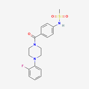 molecular formula C18H20FN3O3S B3496831 N-(4-{[4-(2-fluorophenyl)-1-piperazinyl]carbonyl}phenyl)methanesulfonamide 