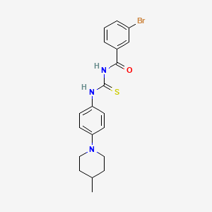 molecular formula C20H22BrN3OS B3496835 3-bromo-N-({[4-(4-methyl-1-piperidinyl)phenyl]amino}carbonothioyl)benzamide 