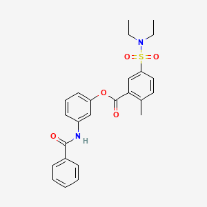 molecular formula C25H26N2O5S B3496837 3-BENZAMIDOPHENYL 5-(DIETHYLSULFAMOYL)-2-METHYLBENZOATE 