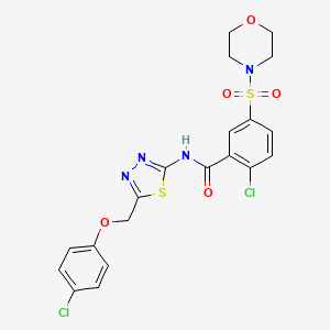 2-chloro-N-{5-[(4-chlorophenoxy)methyl]-1,3,4-thiadiazol-2-yl}-5-(4-morpholinylsulfonyl)benzamide