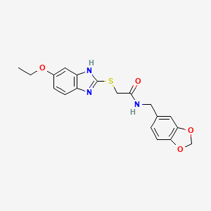 N-(1,3-benzodioxol-5-ylmethyl)-2-[(5-ethoxy-1H-benzimidazol-2-yl)thio]acetamide