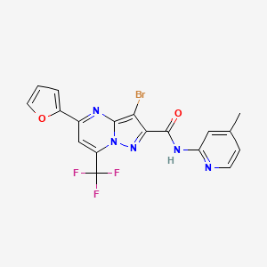 3-bromo-5-(furan-2-yl)-N-(4-methylpyridin-2-yl)-7-(trifluoromethyl)pyrazolo[1,5-a]pyrimidine-2-carboxamide