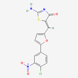 5-{[5-(4-chloro-3-nitrophenyl)-2-furyl]methylene}-2-imino-1,3-thiazolidin-4-one