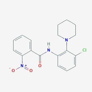 molecular formula C18H18ClN3O3 B3496942 N-[3-chloro-2-(1-piperidinyl)phenyl]-2-nitrobenzamide 