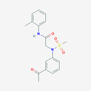 molecular formula C18H20N2O4S B3496980 N~2~-(3-acetylphenyl)-N~1~-(2-methylphenyl)-N~2~-(methylsulfonyl)glycinamide 