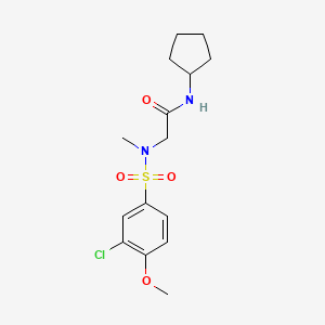 molecular formula C15H21ClN2O4S B3496984 N~2~-[(3-chloro-4-methoxyphenyl)sulfonyl]-N~1~-cyclopentyl-N~2~-methylglycinamide 