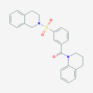 1-[3-(3,4-dihydro-2(1H)-isoquinolinylsulfonyl)benzoyl]-1,2,3,4-tetrahydroquinoline