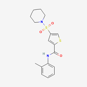 N-(2-methylphenyl)-4-(1-piperidinylsulfonyl)-2-thiophenecarboxamide