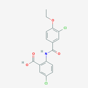 molecular formula C16H13Cl2NO4 B3497053 5-chloro-2-[(3-chloro-4-ethoxybenzoyl)amino]benzoic acid 