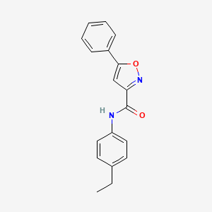 molecular formula C18H16N2O2 B3497066 N-(4-ethylphenyl)-5-phenyl-3-isoxazolecarboxamide 