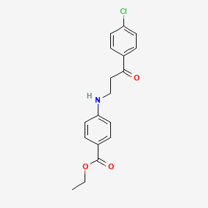 ethyl 4-{[3-(4-chlorophenyl)-3-oxopropyl]amino}benzoate