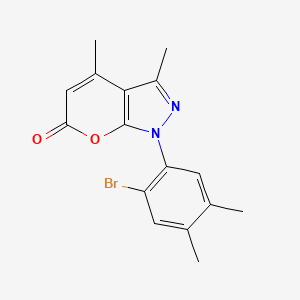 1-(2-bromo-4,5-dimethylphenyl)-3,4-dimethylpyrano[2,3-c]pyrazol-6(1H)-one