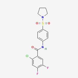 2-chloro-4,5-difluoro-N-[4-(1-pyrrolidinylsulfonyl)phenyl]benzamide