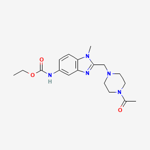 molecular formula C18H25N5O3 B3497126 ethyl {2-[(4-acetyl-1-piperazinyl)methyl]-1-methyl-1H-benzimidazol-5-yl}carbamate 