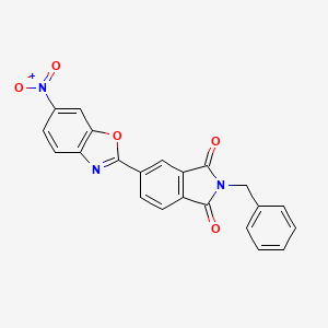 molecular formula C22H13N3O5 B3497166 2-benzyl-5-(6-nitro-1,3-benzoxazol-2-yl)-1H-isoindole-1,3(2H)-dione 