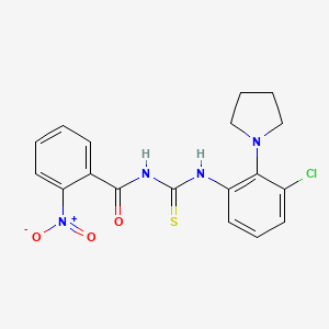 N-({[3-chloro-2-(1-pyrrolidinyl)phenyl]amino}carbonothioyl)-2-nitrobenzamide